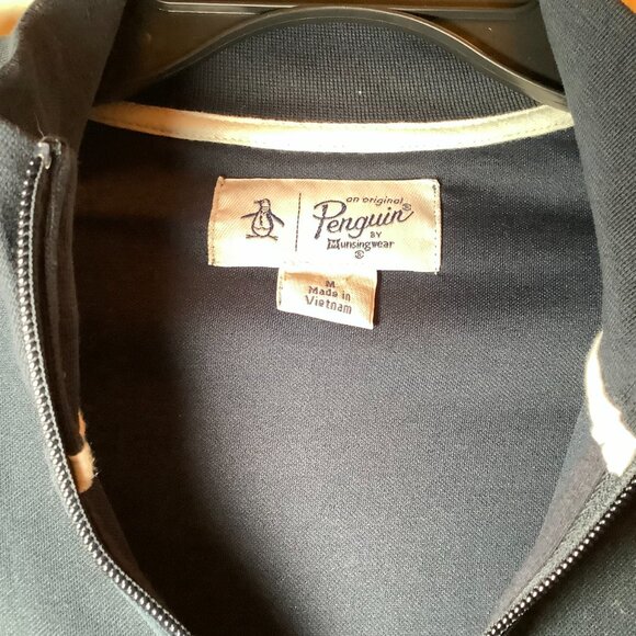 Penguin by Munsingwear Men Blue Zip up Sweatshirt - Picture 4 of 4
